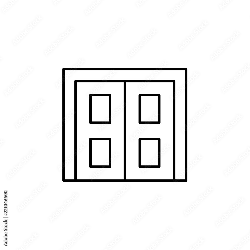 Poster the door icon. element of architecture icon for mobile concept and web apps. thin line the door icon