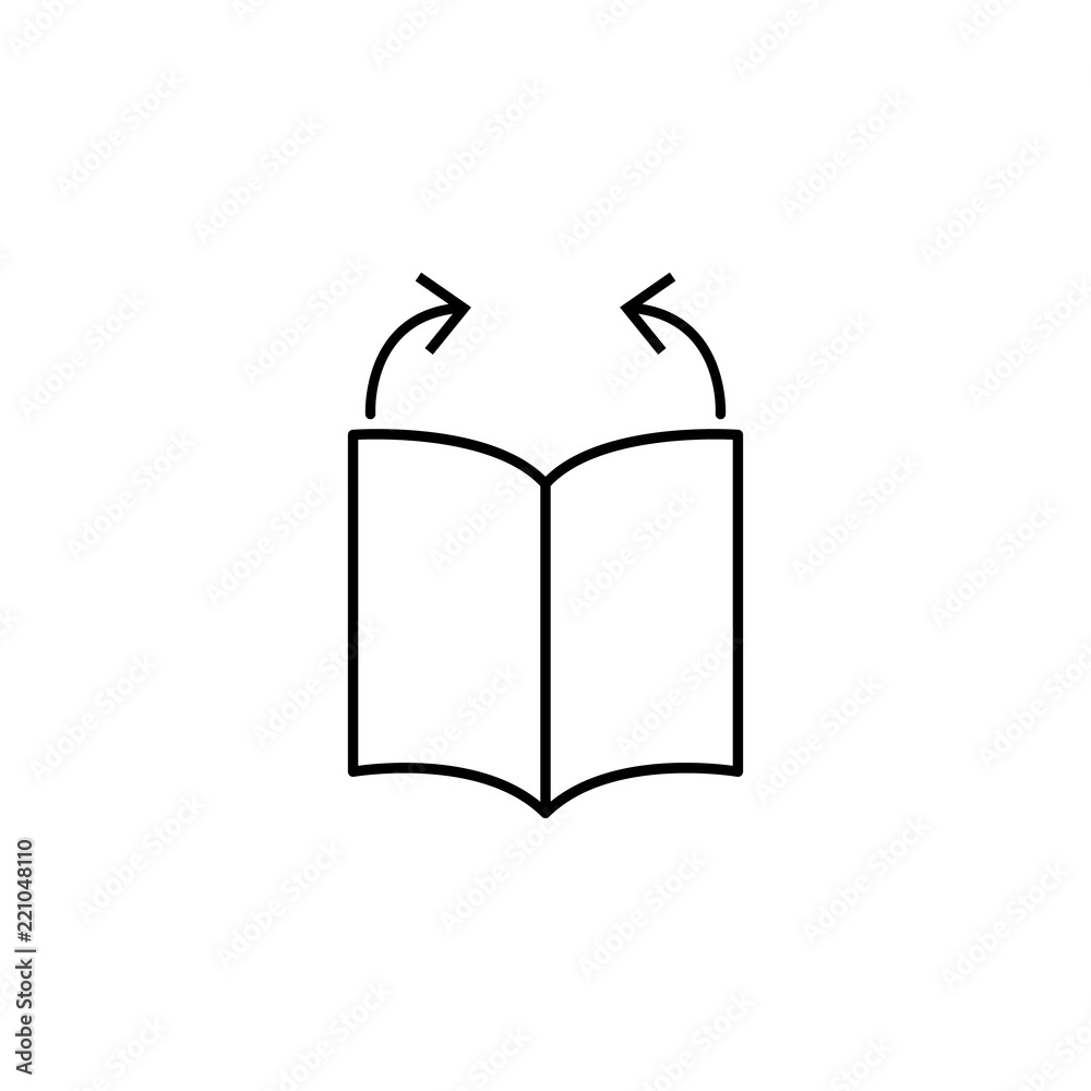 Poster close the book icon. element of arrow and object icon for mobile concept and web apps. thin line clo