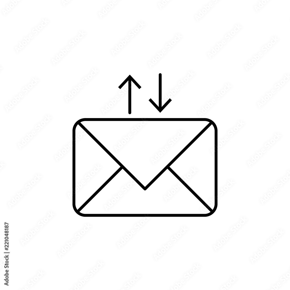Poster envelope exchange icon. element of arrow and object icon for mobile concept and web apps. thin line 