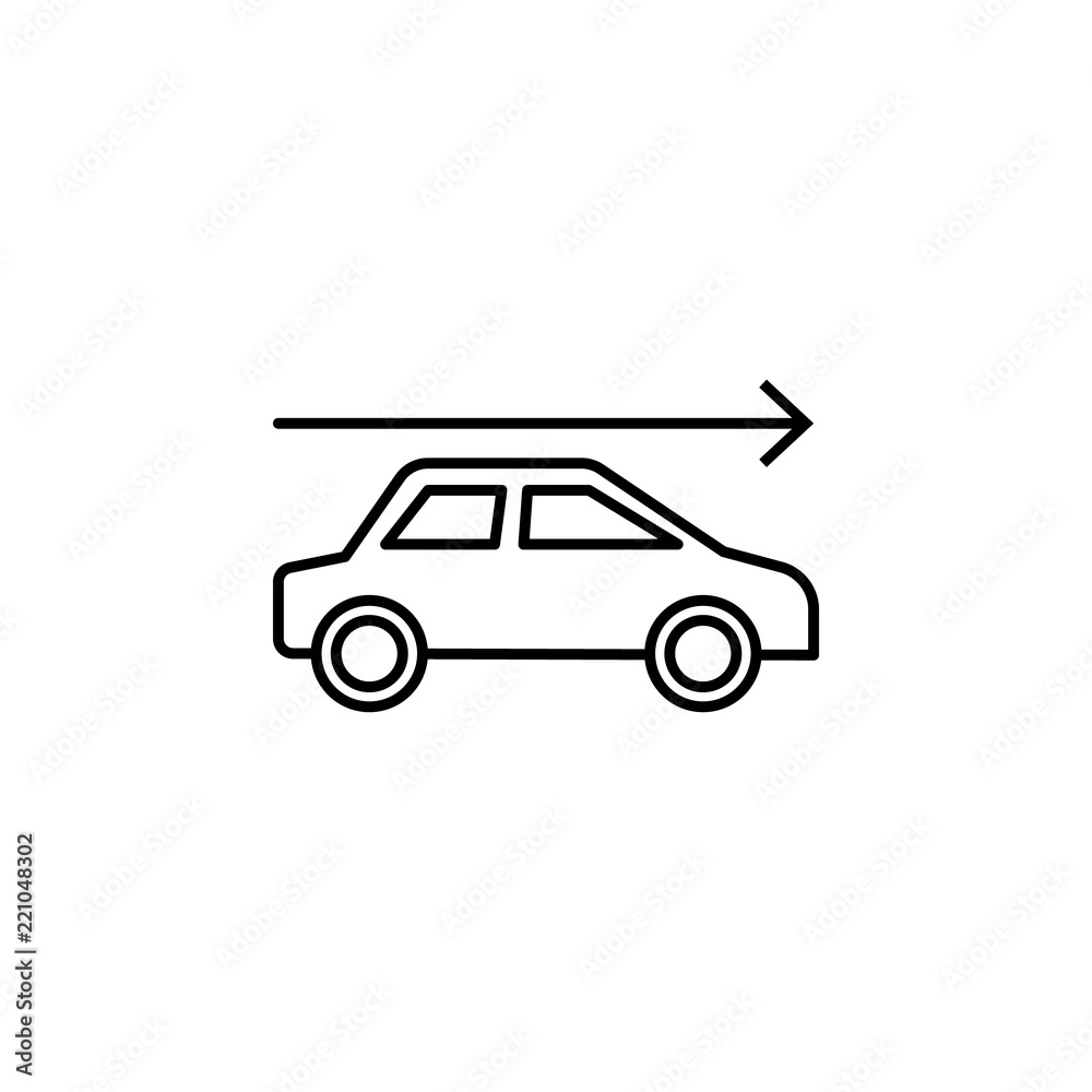 Poster arrow car drive icon. element of arrow and object icon for mobile concept and web apps. thin line ar
