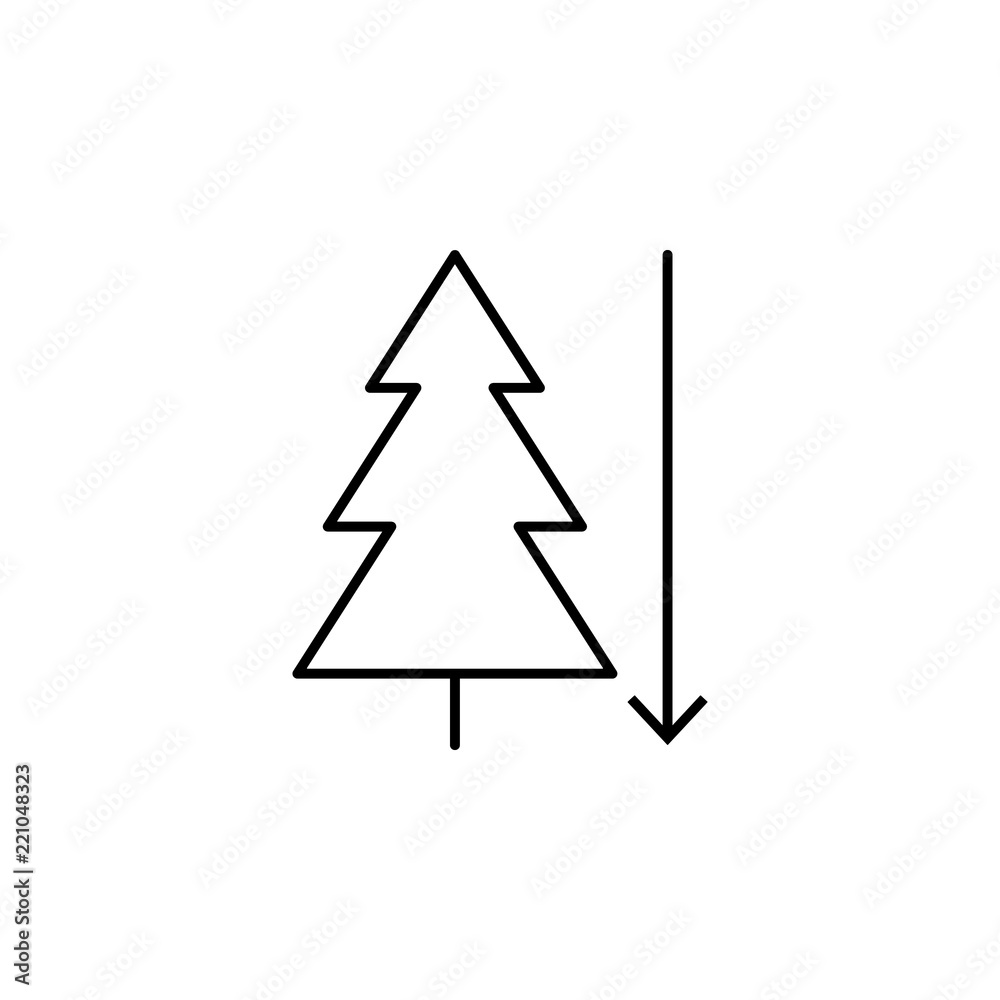 Poster afforestation fall icon. element of arrow and object icon for mobile concept and web apps. thin line