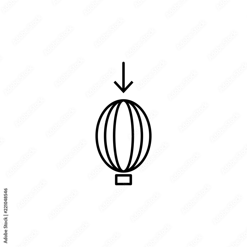Poster ballon down icon. element of arrow and object icon for mobile concept and web apps. thin line ballon
