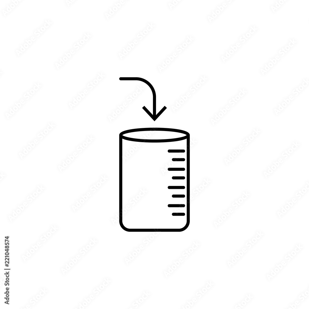 Poster tube experiment icon. element of arrow and object icon for mobile concept and web apps. thin line tu
