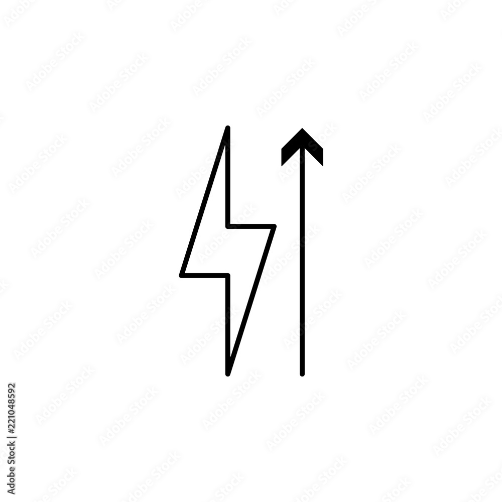 Poster charging energy icon. element of arrow and object icon for mobile concept and web apps. thin line ch