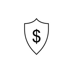 protection of the dollar icon. Element of business icon for mobile concept and web apps. Thin line protection of the dollar icon can be used for web and mobile