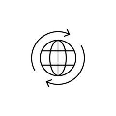Obraz premium global globe icon. Element of business icon for mobile concept and web apps. Thin line global globe icon can be used for web and mobile