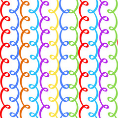 Cute Vector striped seamless pattern, funny background design, hand drawn waves lines for babies, childrens, kids, infants