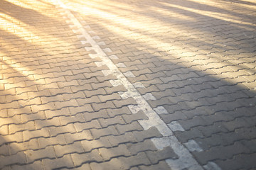 paving stone path goes away the prospect in the sunset