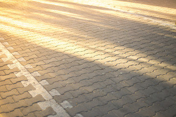 paving stone path goes away the prospect in the sunset