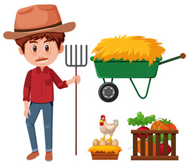 A farmer and agricultural product
