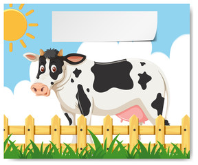 A cow in the farm template