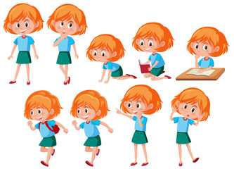 A set of red hair girl