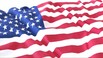 3d render, Realistic Wavy Flag of United States .