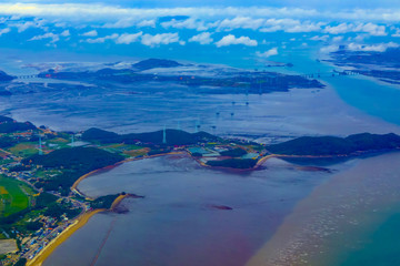 Obraz premium aerial photos view of South Korea island