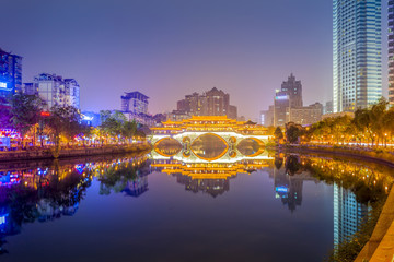 Fototapeta premium Urban architectural landscape of Jinjiang, Chengdu..