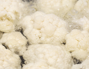 cauliflower cooked in a pot on a steamed to preserve all the beneficial properties and vitamins for maximum positive effect on digestibility and the effects of nutrients. Recommended for all ages