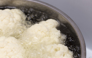 cauliflower cooked in a pot on a steamed to preserve all the beneficial properties and vitamins for maximum positive effect on digestibility and the effects of nutrients. Recommended for all ages