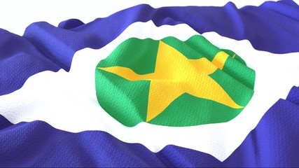 3d render, Realistic Wavy Flag of Mato Grosso .