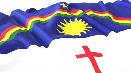 3d render, Realistic Wavy Flag of Pernambuco .