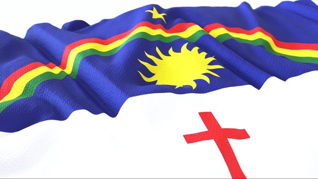 3d render, Realistic Wavy Flag of Pernambuco .