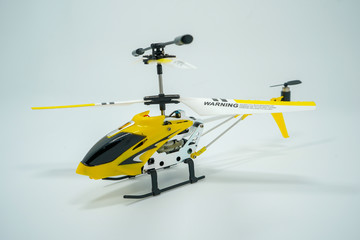 Mini Helicopter toy white background.