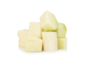Guava fruit  cube asian isolated on white background