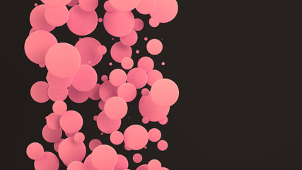 Red discs of random size on black background