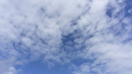 Beautiful stratus clouds Blue sky on background, with copy space for your text..