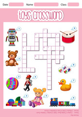 A cute toys crossword template