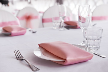 Serving table for a festive dinner
