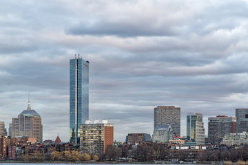 Naklejka premium Boston Skyline in the Sunset
