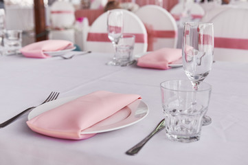 Serving table for a festive dinner