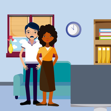 Couple inside house