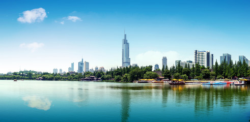 Fototapeta na wymiar Nanjing Xuanwu Lake City View