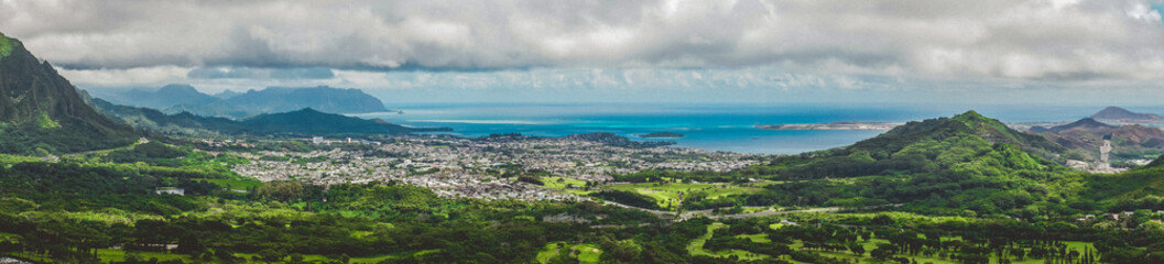 Panoramic of Pali Lookout 