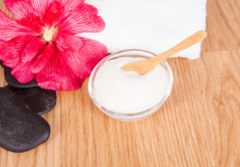 Hydrolyzed collagen protein on wooden table