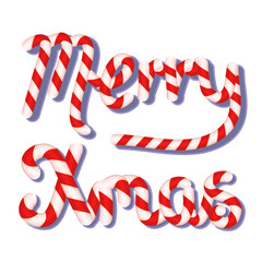 MERRY Xmas LETTERING, CANDY CANE, MINT CANDY