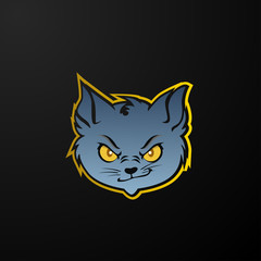 cynical cat face logo icon