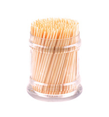 Fototapeta na wymiar Toothpicks in a box on a white background