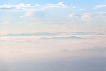 Obraz premium Mountain,Clouds Fog and Sky,Soft background 