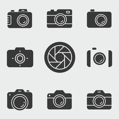 Photo icon set. Illustrations isolated on white.