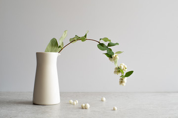 Snowberry still life in vase