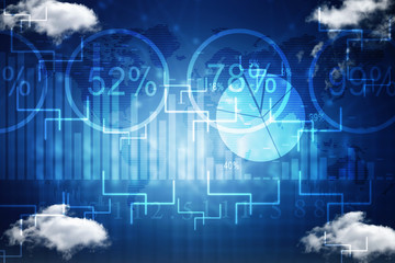 Fototapeta premium 2d rendering Stock market online business concept. business Graph 