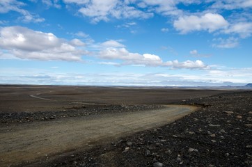 Fototapeta na wymiar gravel road - Iceland, F35