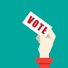 hand hold vote paper,democracy concept
