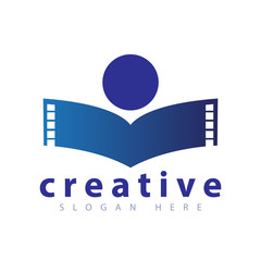 people film logo icon vector template
