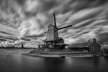 Zaandam, Holland, an old mill nowadays as a historic mill for tourists