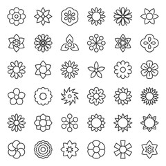 flower and floral logo icon isolated vector, editable stroke