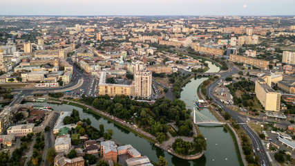 Kharkiv Ukraine panorama of the city from a height