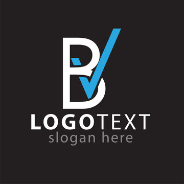 B V Initial letter logo icon vector template